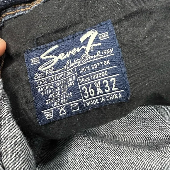 Seven7 Dark Wash Denim Straight Fit Jeans 36x30 - Picture 8 of 8